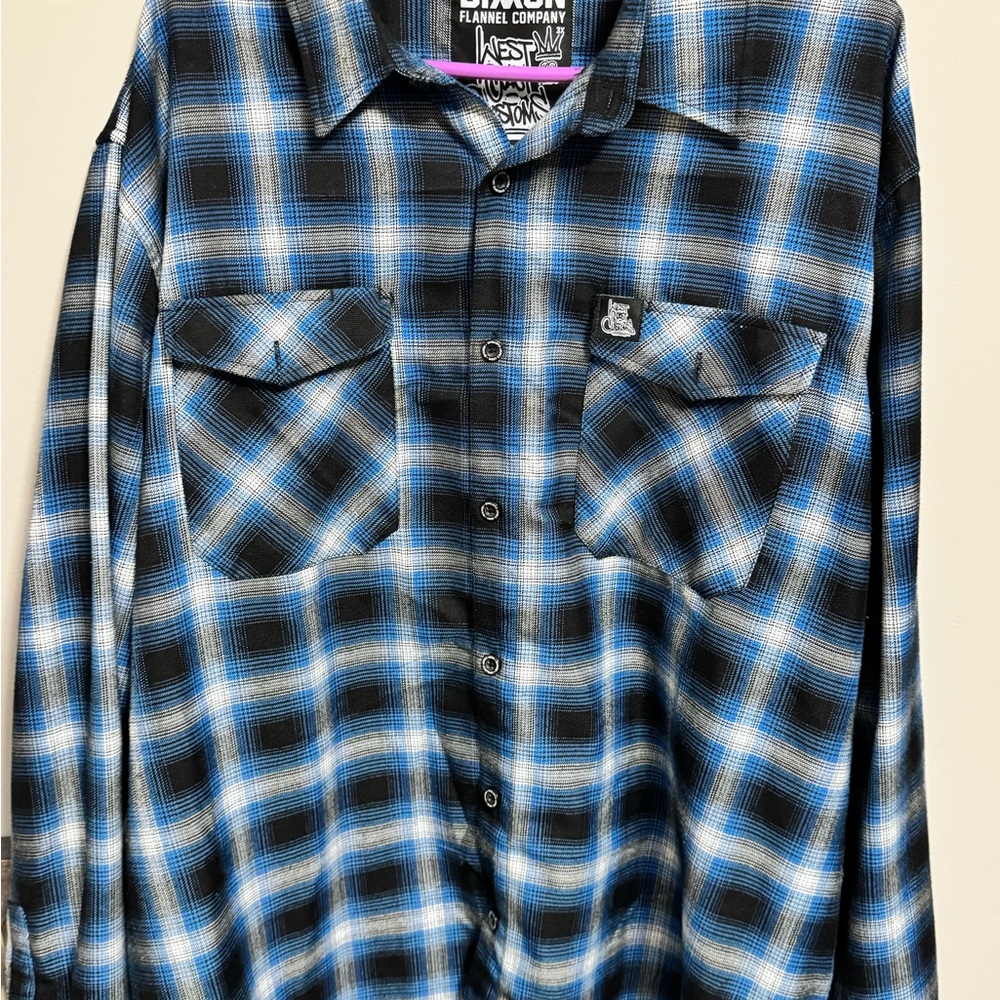 DIXXON Blue and Black Checkered Men's Shirt